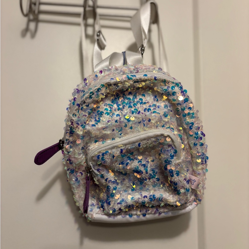 More Than Magic Purple and White Sequin Bag